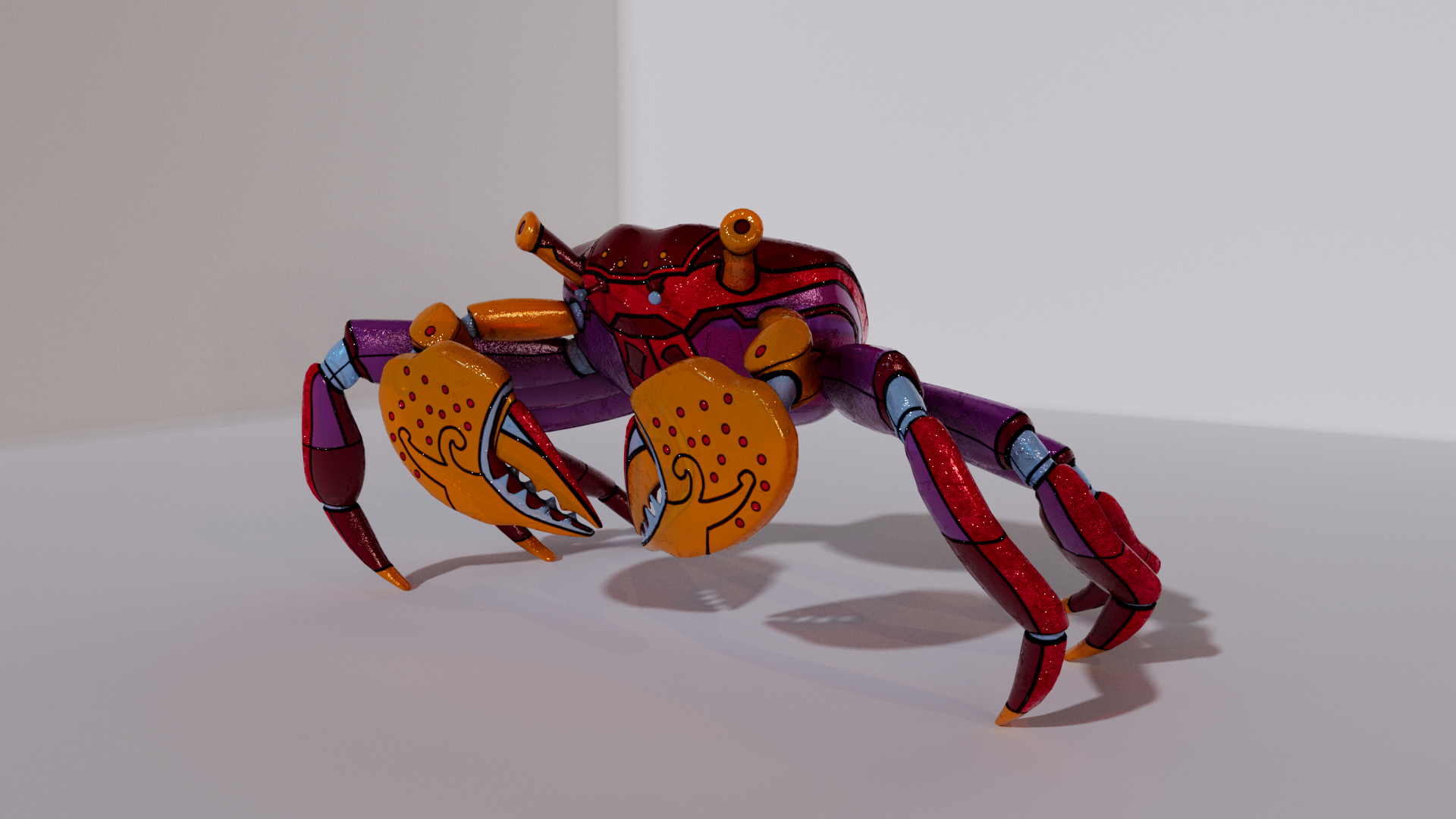 A shiny and brightly-colored screenshot of a fish in Substance Painter.